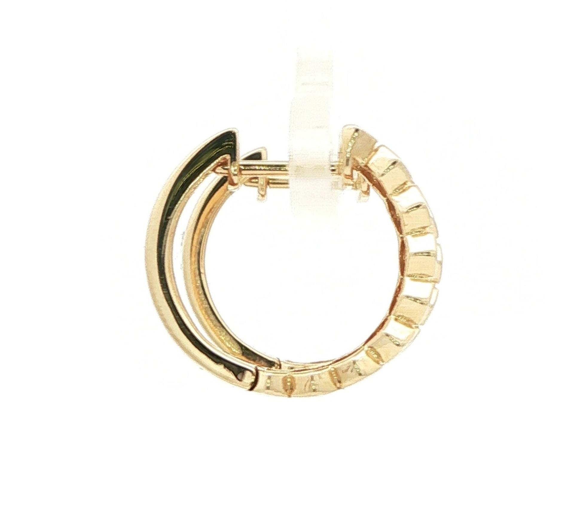 Honeycomb Diamond Hoop Earrings in Yellow Gold (0.30cts TWT) side