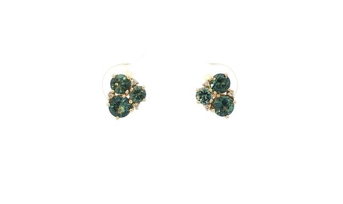 content/products/6-Stone Montana Sapphire and Diamond Cluster Stud Earrings in Yellow Gold (1.34cts TWT)