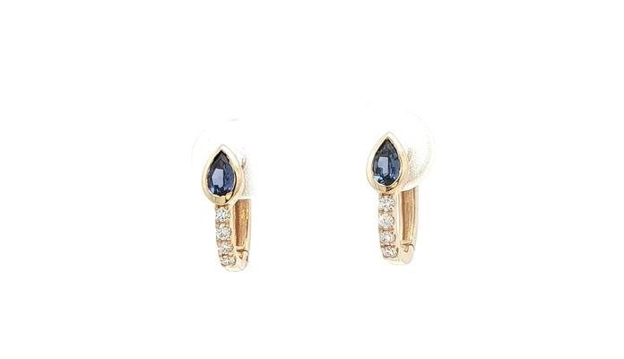 content/products/Bezel-set Pear-cut Montana Yogo Sapphire and Diamond Hoop Earrings in Yellow Gold (0.58cts TWT)