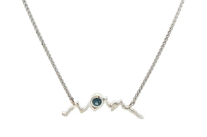 content/products/Mountain Silhouette with Bezel-Set Montana Sapphire Necklace in Sterling Silver (0.10ct)