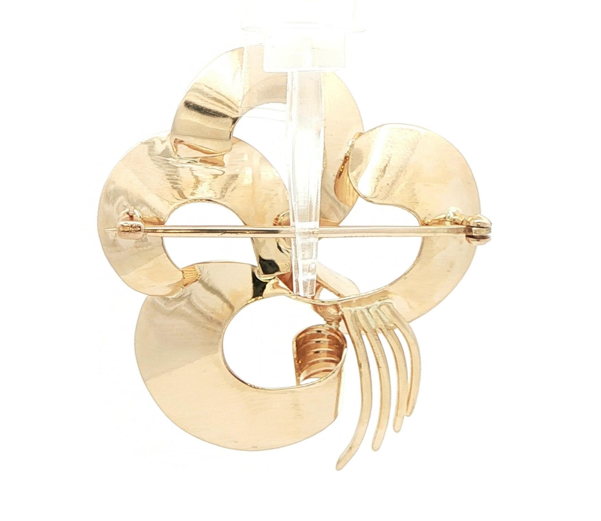 Estate Piece: Tiffany & Co 4-Loop Pin in Yellow Gold back