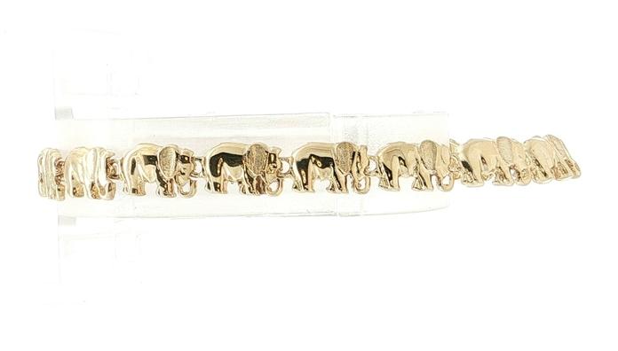 content/products/Estate Piece: Elephant Link Bracelet in Yellow Gold 