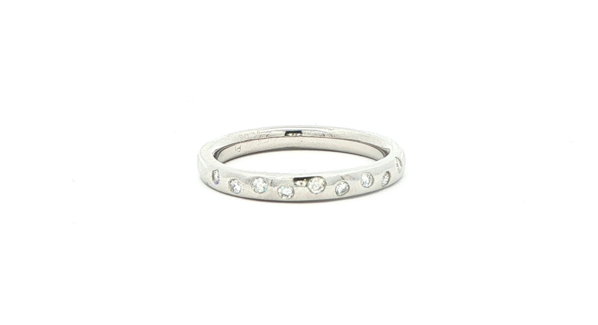 Estate Piece: Flush-Set Diamond Band in Platinum (0.09cts TWT)