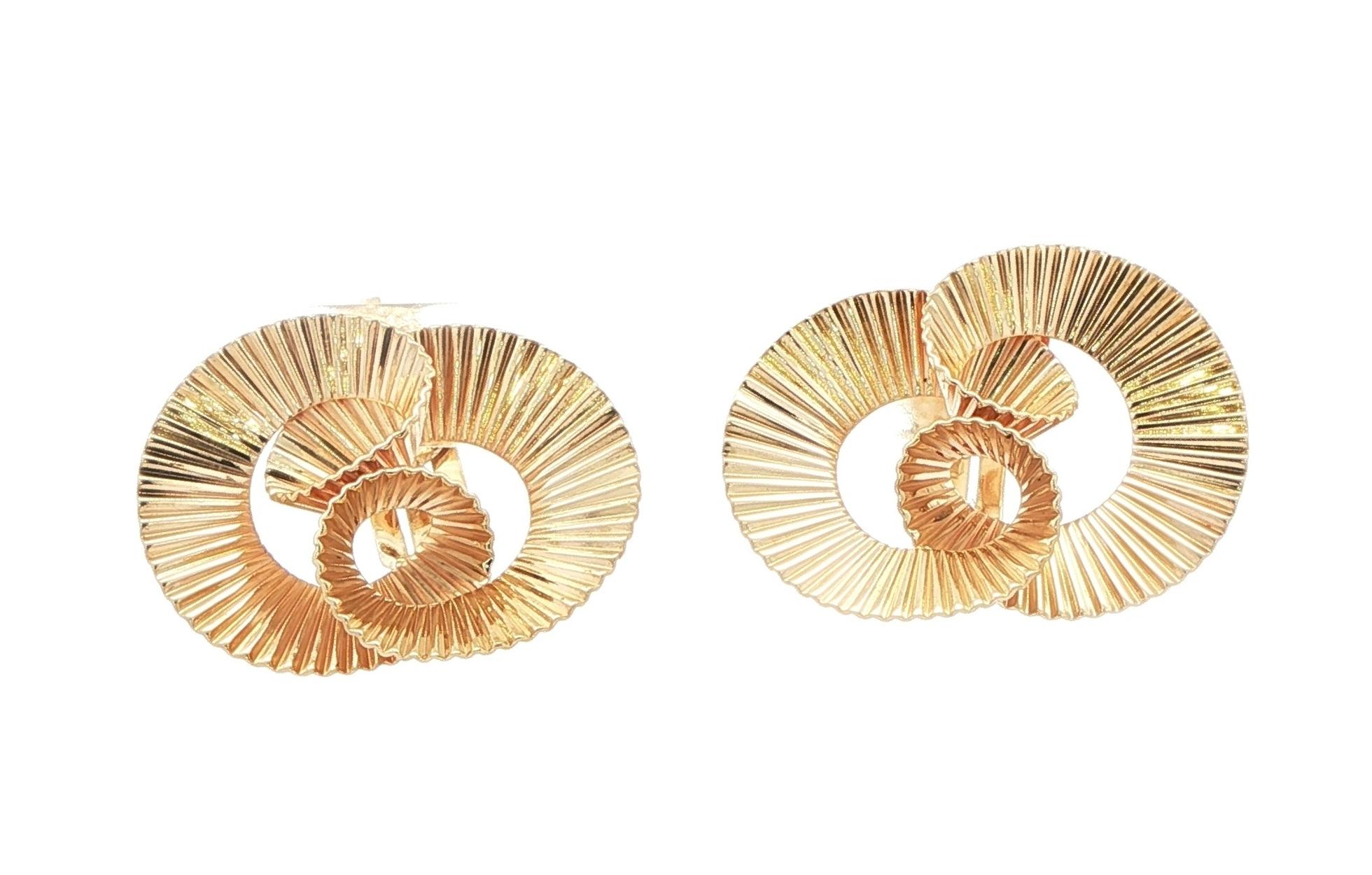 Estate Piece: Tiffany & Co Clip-On Wavy Swirl Earrings in Yellow Gold