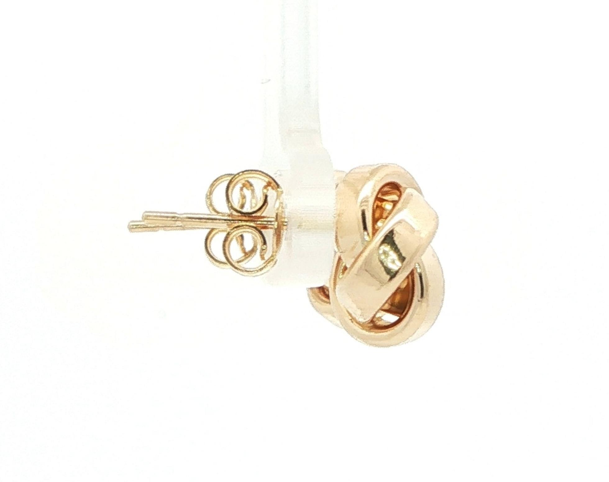 Estate Piece: Knot Stud Earrings in Yellow Gold side
