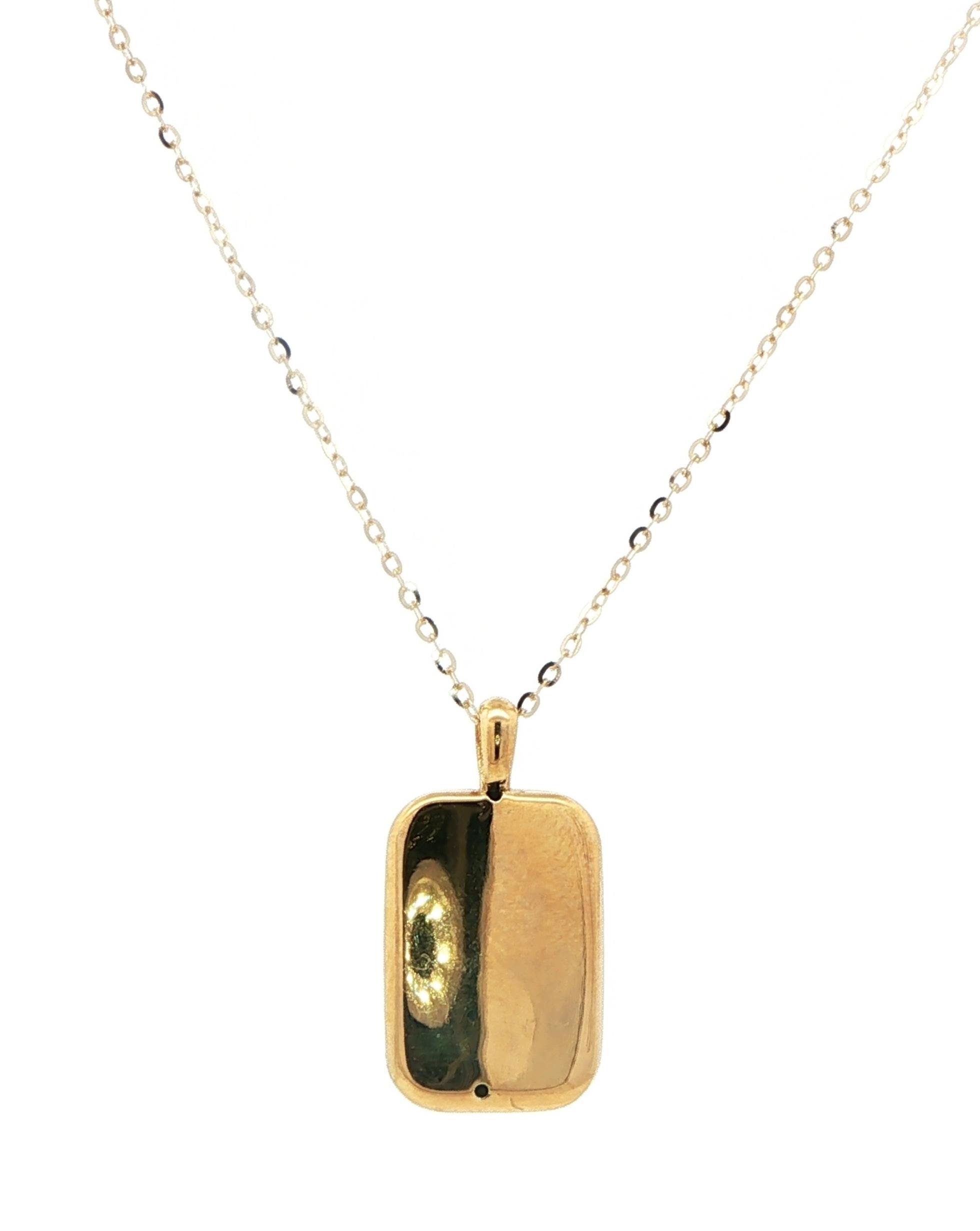 Two Tone Emblem Cross Necklace in Yellow and White Gold back