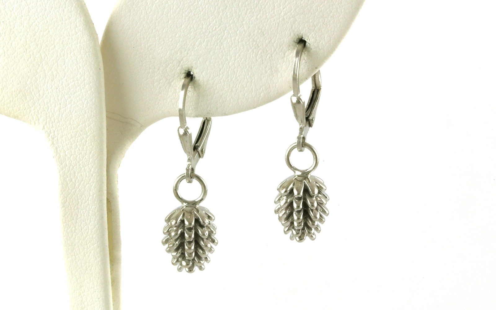 Pinecone Leverback Earrings in Sterling Silver