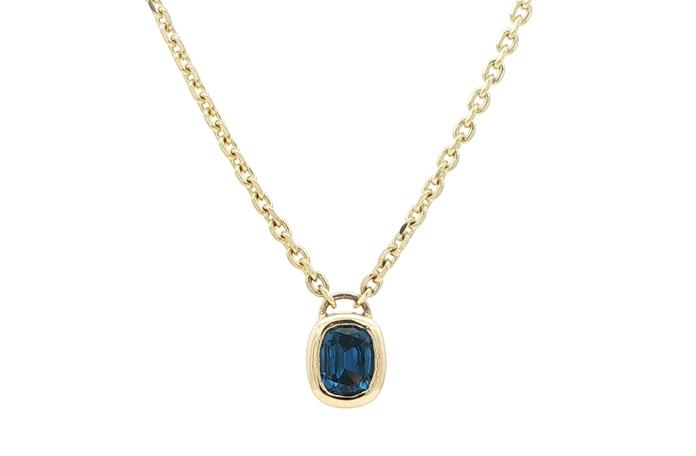 content/products/Bezel-set Cushion-cut Montana Yogo Sapphire Necklace on Split Chain in Yellow Gold (1.16cts TWT)