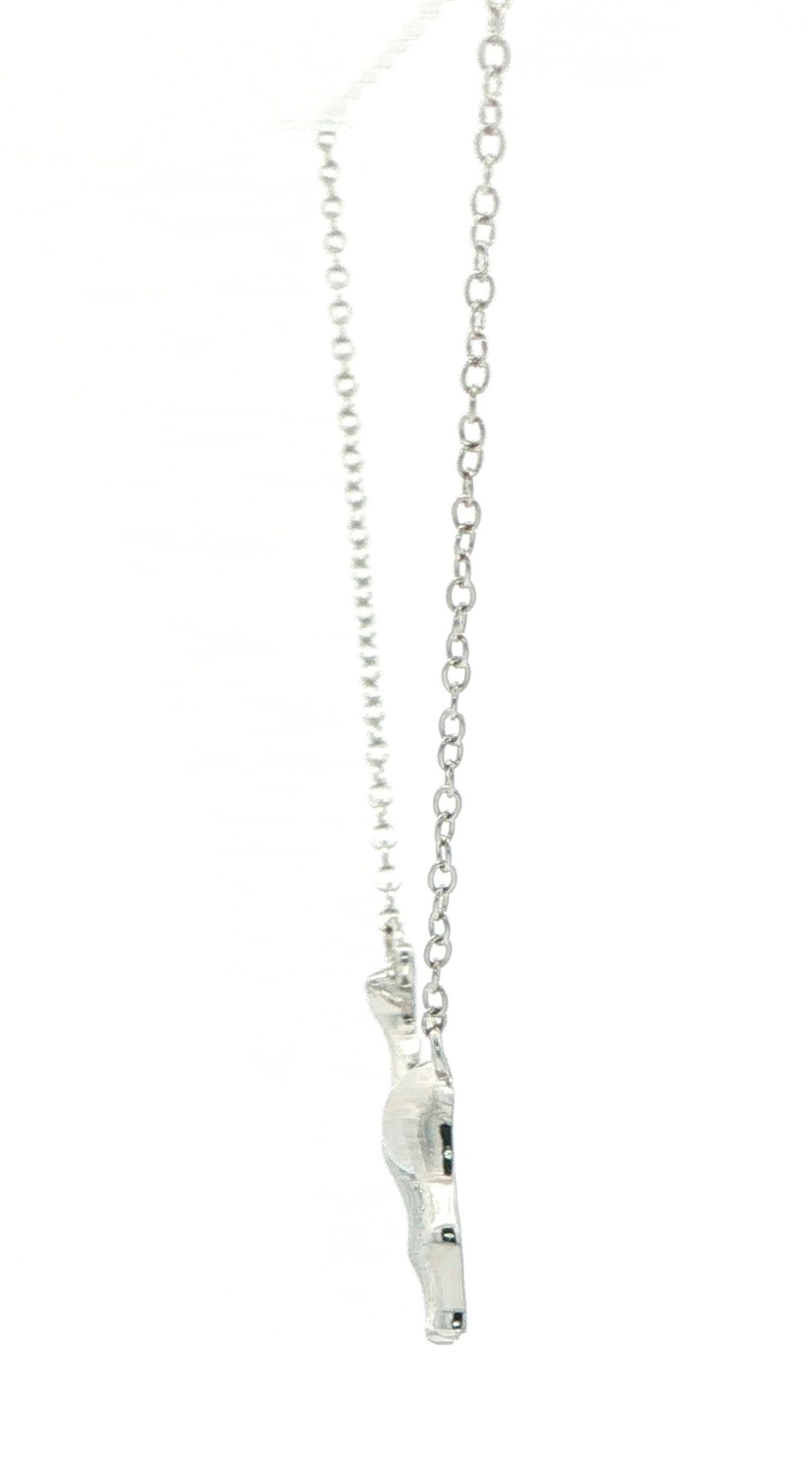 Split Chain Dear Necklace in Sterling Silver side