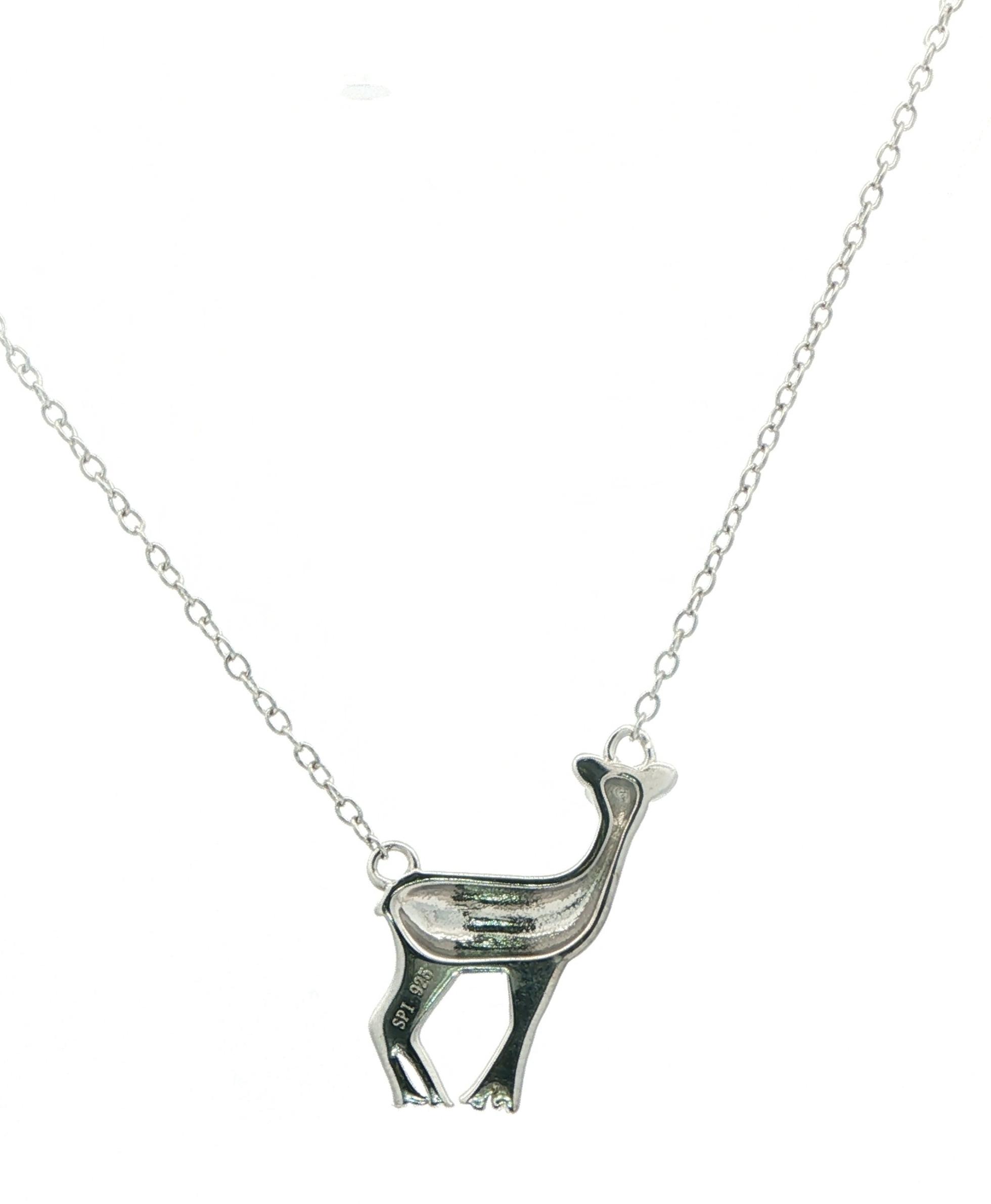 Split Chain Dear Necklace in Sterling Silver back