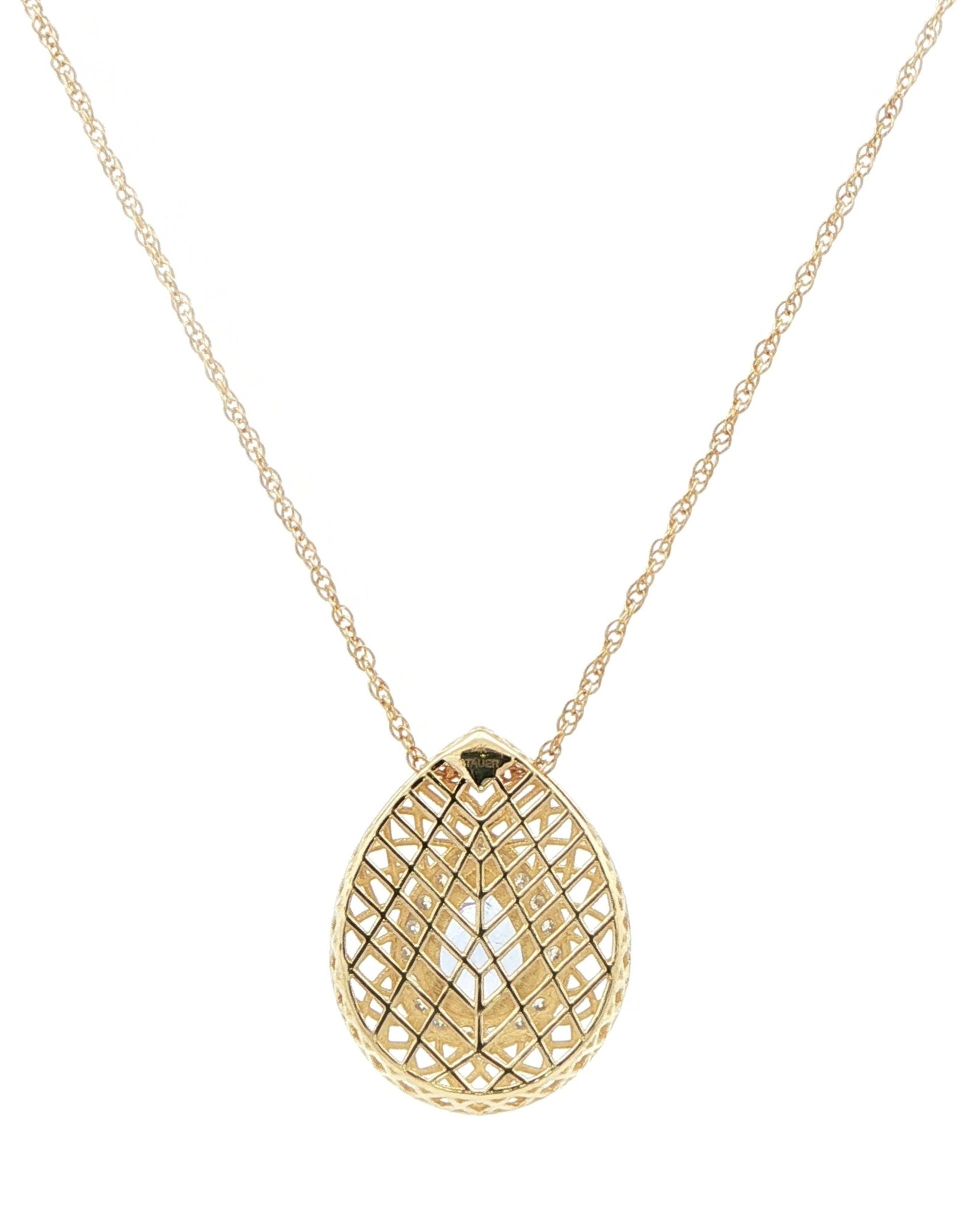 Estate Piece: Woven Tanzanite and Diamond Necklace in Yellow Gold (1.15cts TWT) back