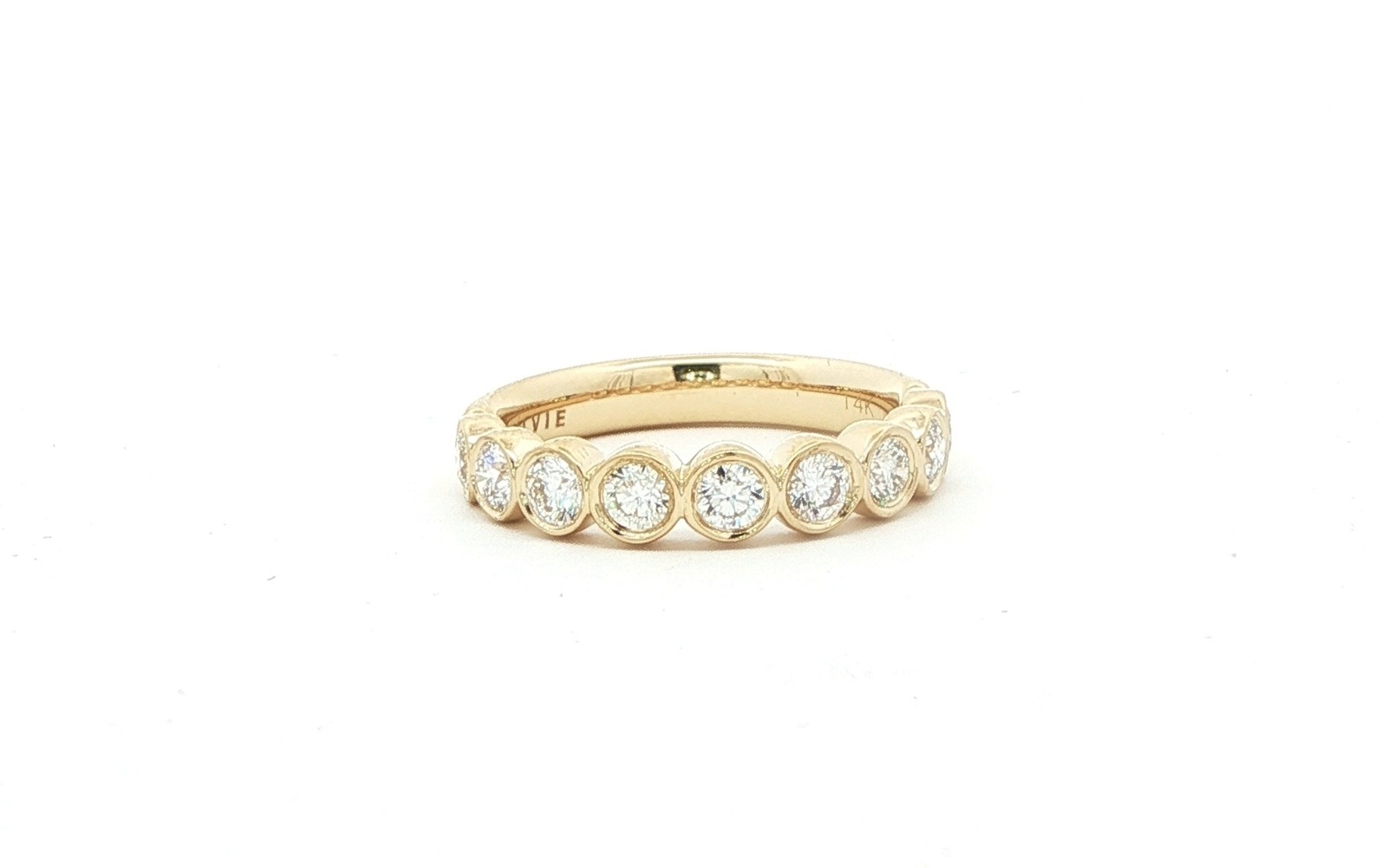 9-Stone Bezel-Set Diamond Band in Yellow Gold (0.75cts TWT)