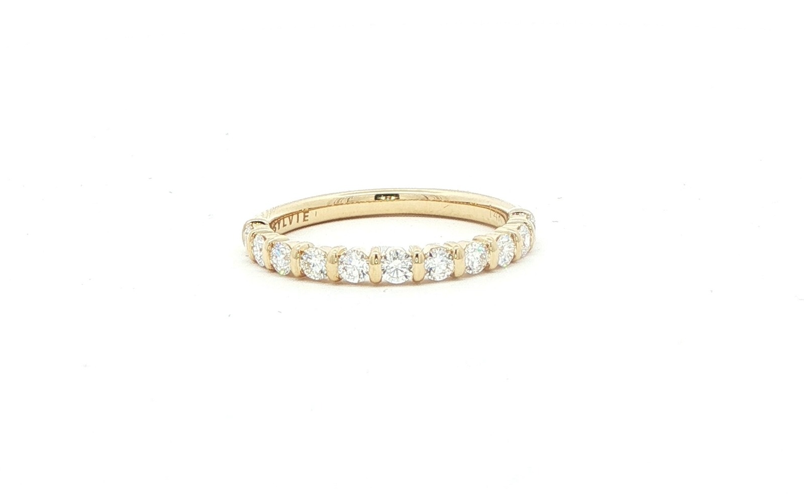 11-Stone Bar-Set Diamond Band in Yellow Gold (0.50cts TWT)