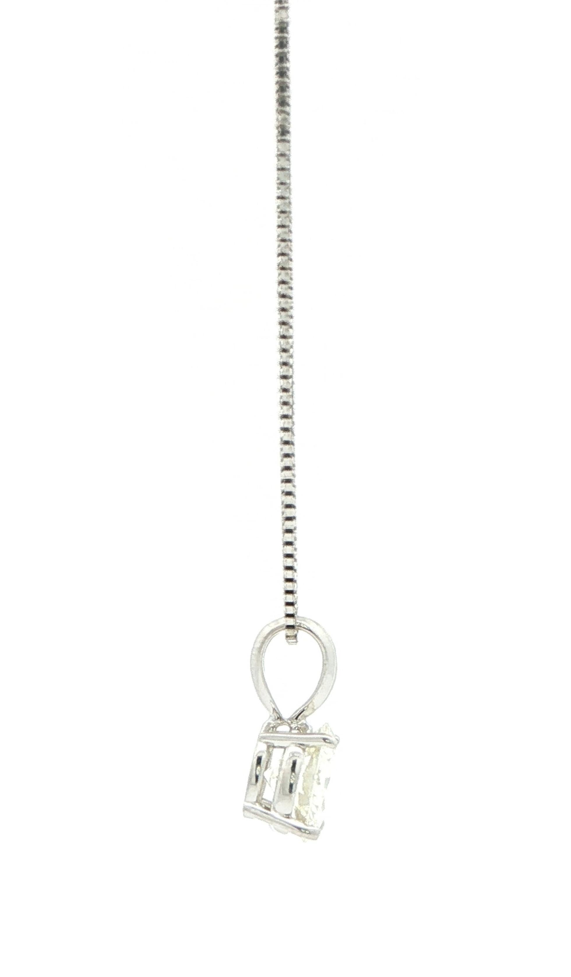 Diamond Solitaire Pendant in White Gold (1.18ct) side
