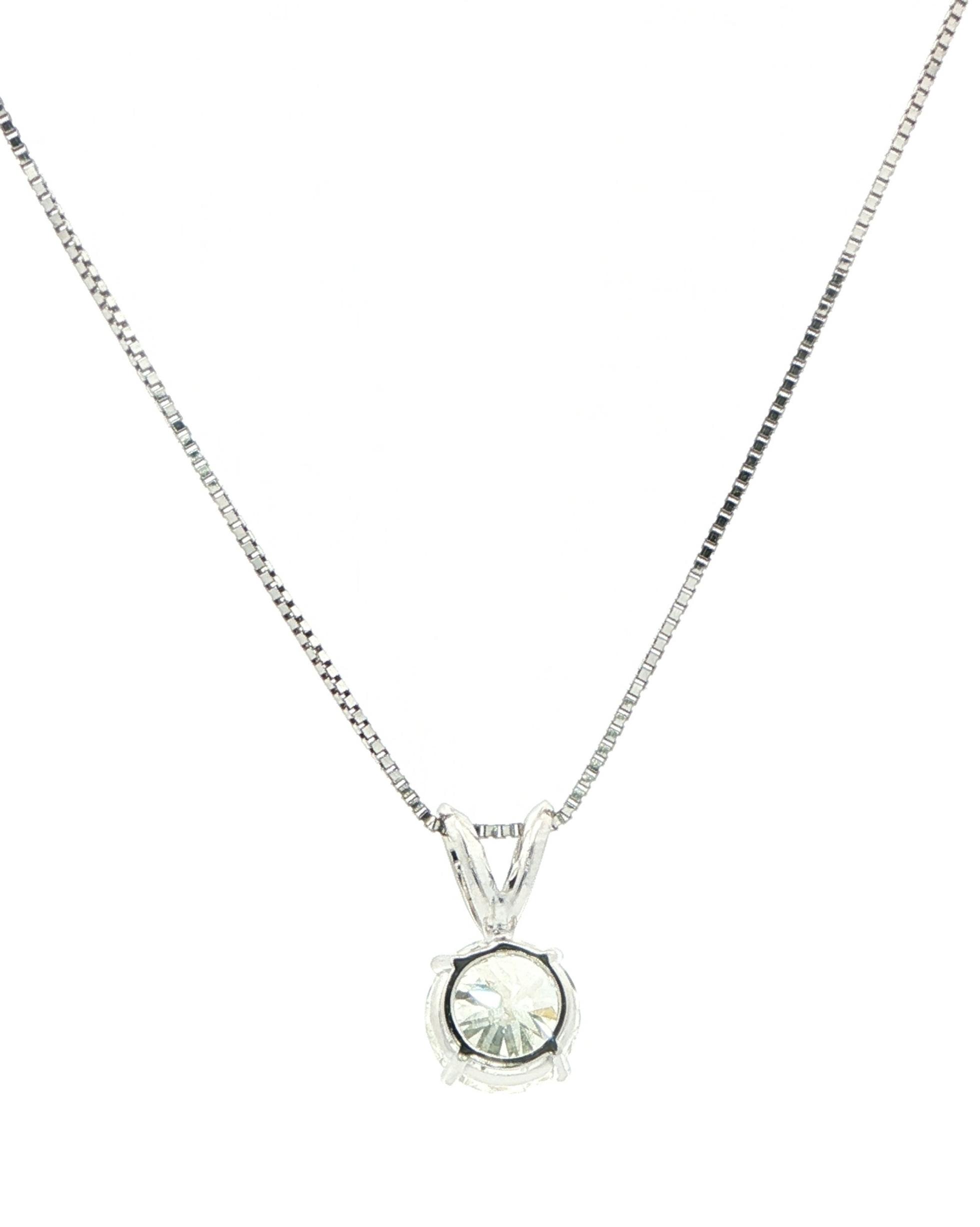 Diamond Solitaire Pendant in White Gold (1.18ct) back