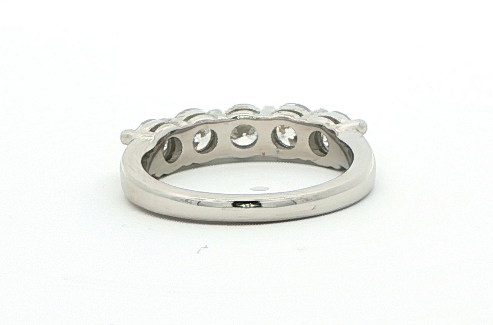 5-Stone Shared-Prong Diamond Anniversary Band in Platinum (1.79cts TWT) back