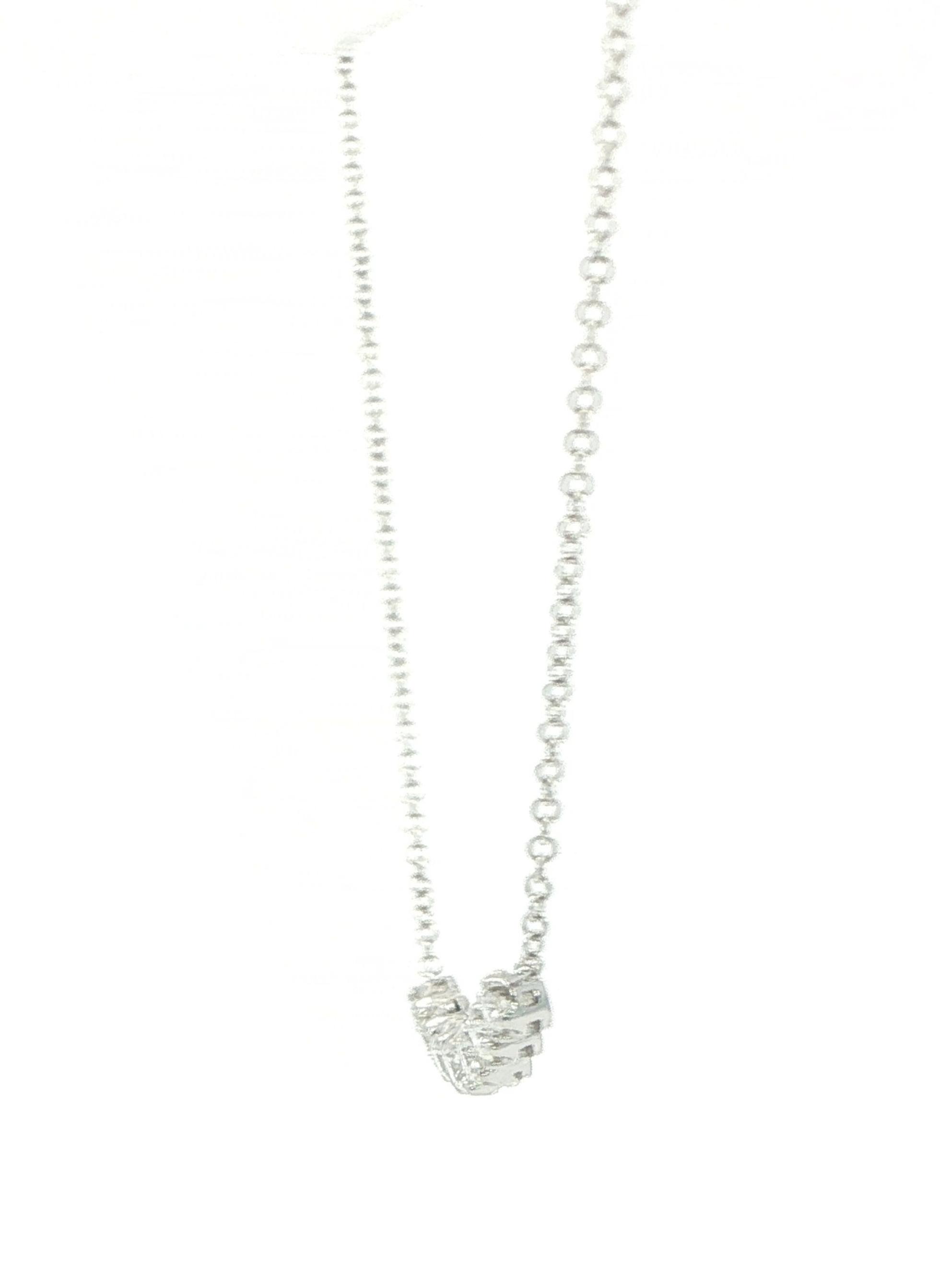 7-Stone Diamond Bar Necklace in White Gold (0.31cts TWT) side