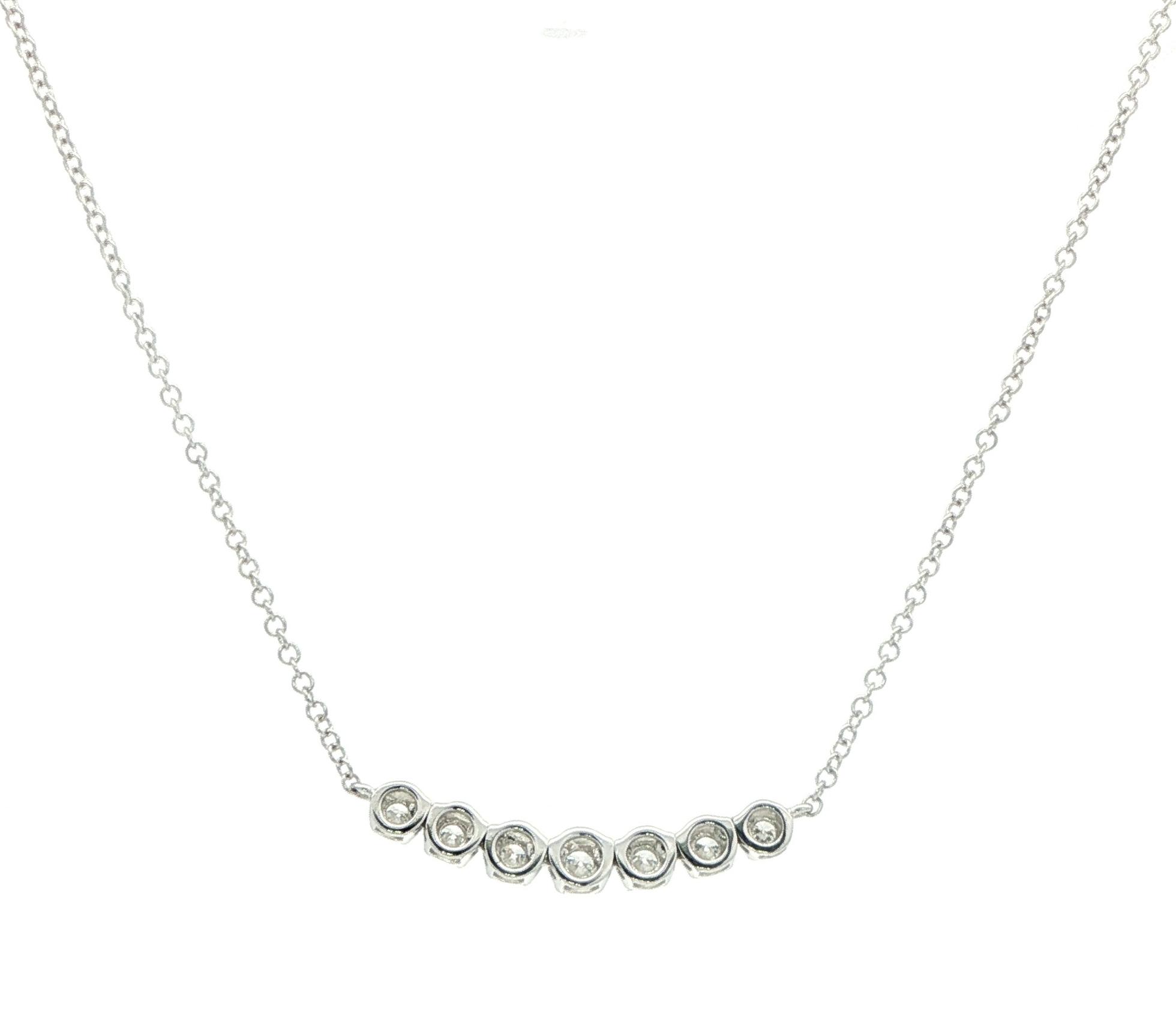 7-Stone Diamond Bar Necklace in White Gold (0.31cts TWT) back