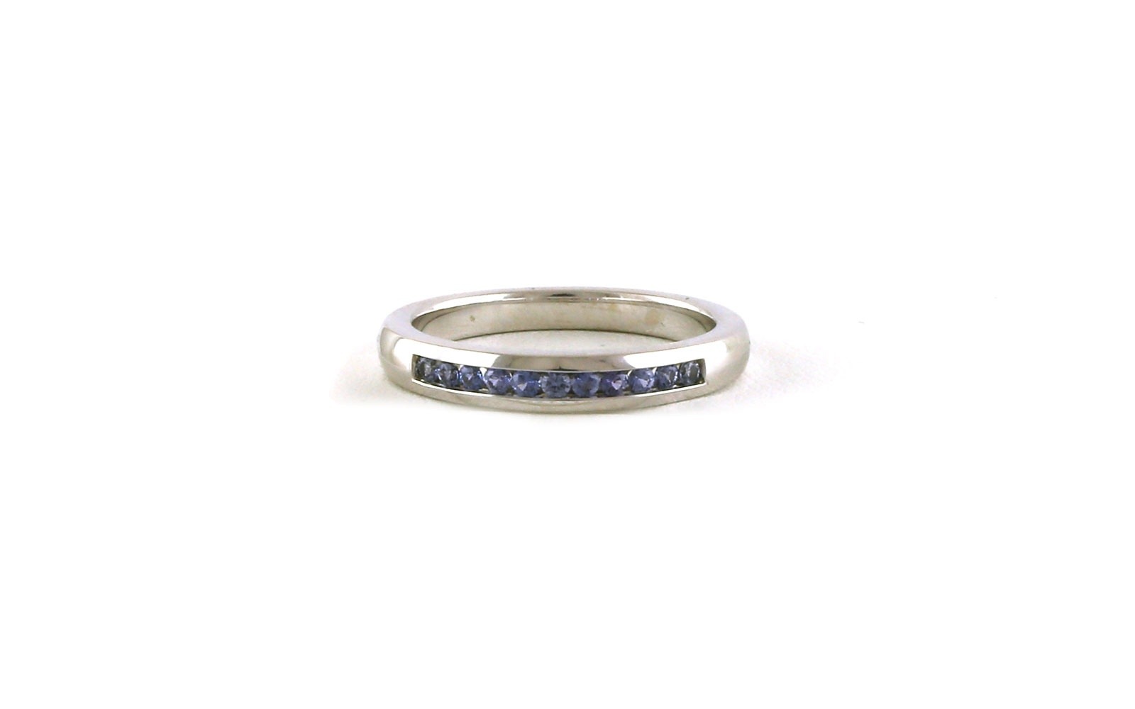 11-Stone Channel-Set Montana Yogo Sapphire Ring in White Gold (0.22cts TWT)