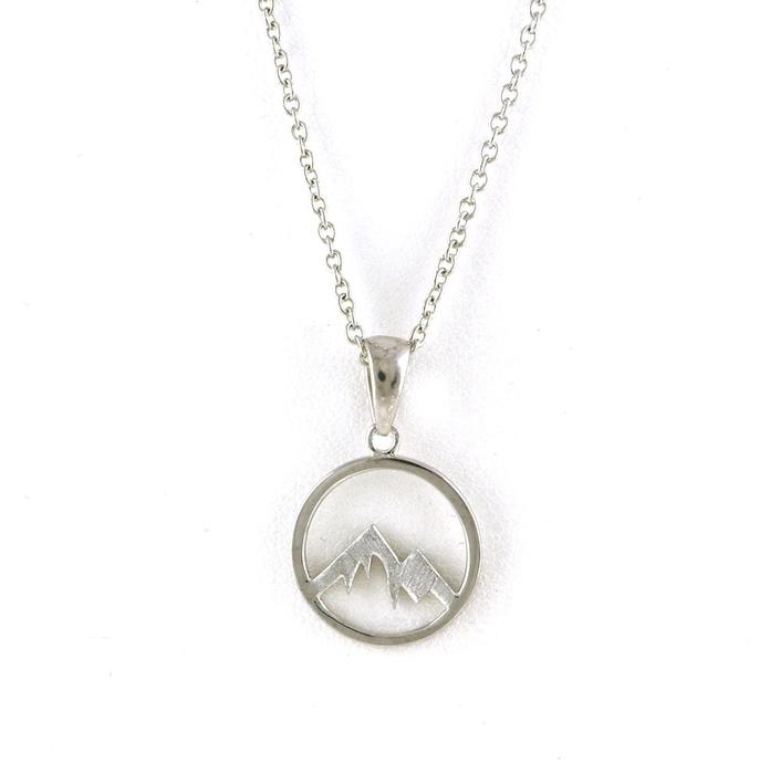 content/products/Small Round Jagged Mountain Pendant in Sterling Silver