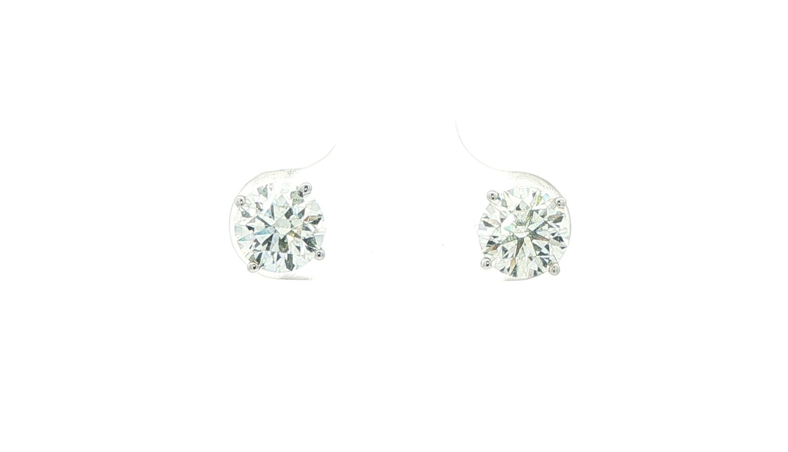 4-Prong Basket-Set Diamond Stud Earrings in White Gold (2.02cts TWT)