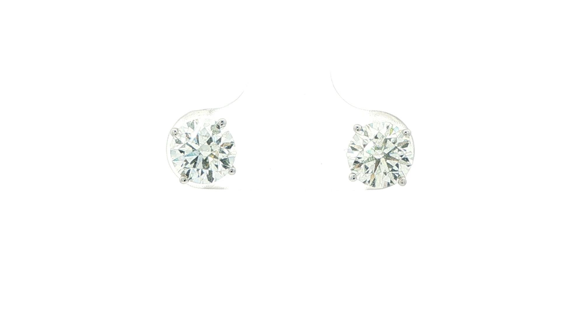 4-Prong Basket-Set Diamond Stud Earrings in White Gold (2.02cts TWT)