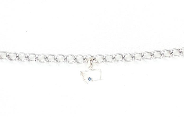 content/products/State of Montana Outline Charm Bracelet with Montana Yogo Sapphire in Sterling Silver (0.03cts)