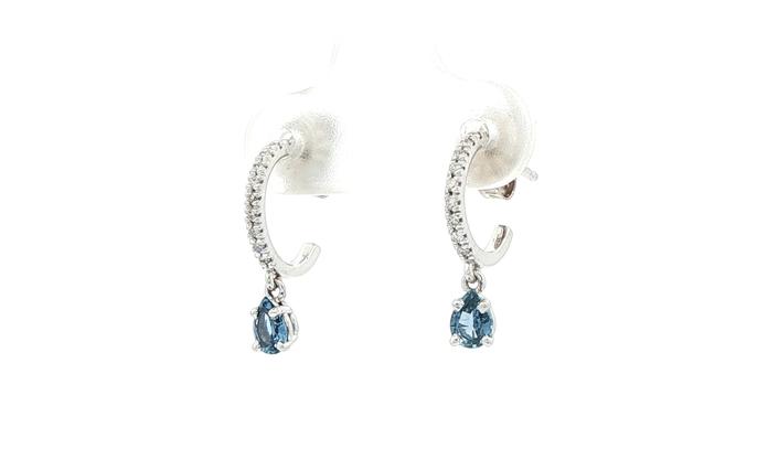 content/products/Montana Yogo Sapphire and Diamond Pave Hoop Dangle Earrings in White Gold (0.46cts TWT) angled