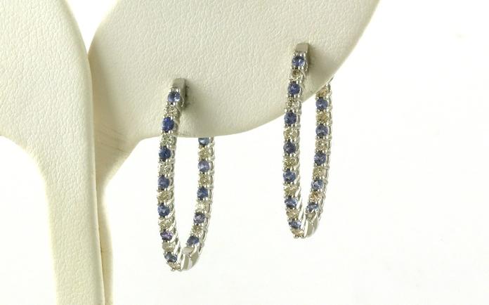 content/products/Alternating Montana Yogo Sapphire and Diamond Prong-Set Elongated Inside Outside Hoop Earrings in White Gold (1.00cts TWT)