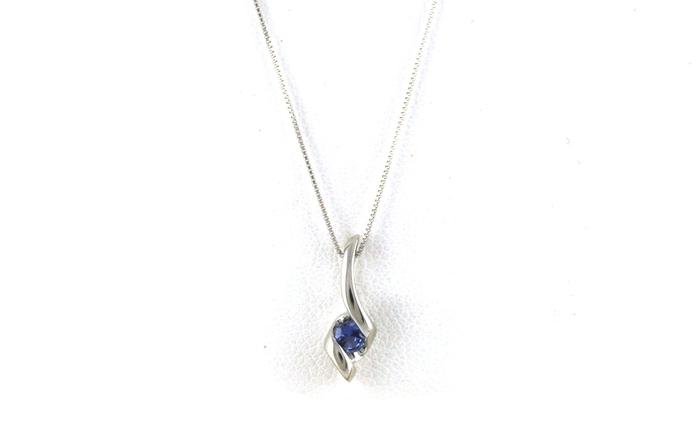 content/products/Twist Style Montana Yogo Sapphire Solitaire Necklace in White Gold (0.10ct)