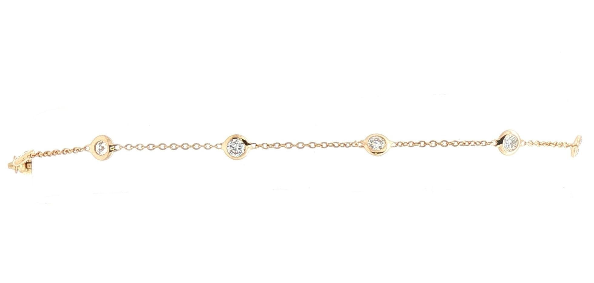Diamond Station Bracelet in Yellow Gold (0.50cts TWT)