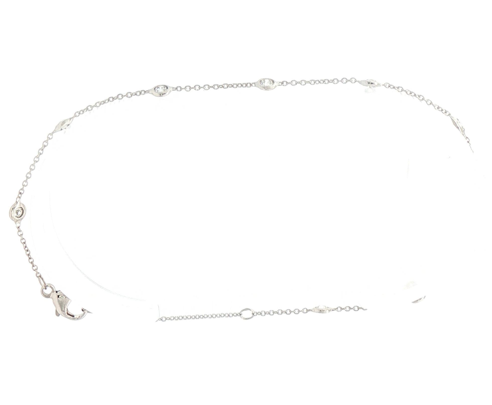 Diamond Station Bracelet in White Gold (0.50cts TWT) side