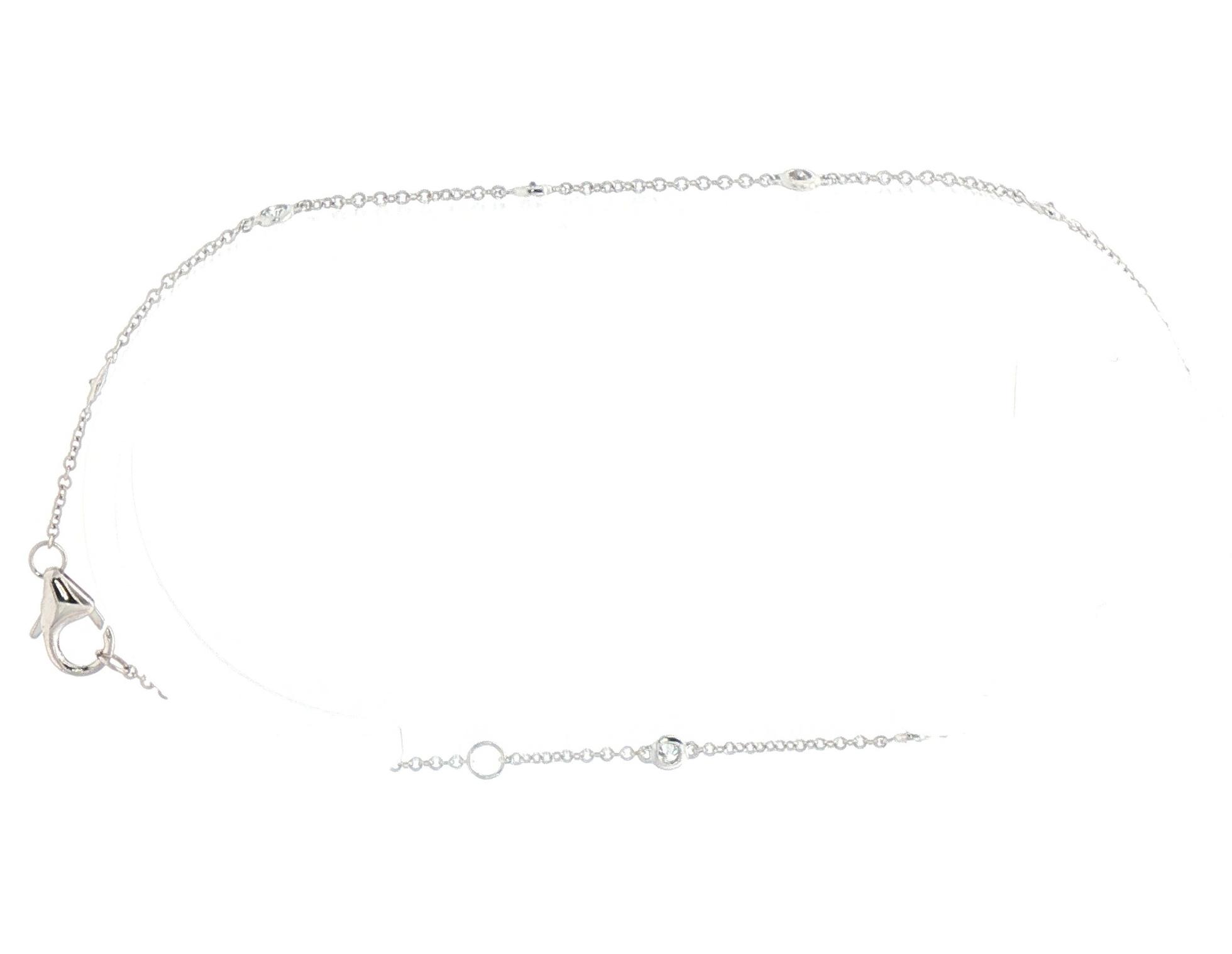 9-Stone Diamond Station Bracelet in White Gold (0.25cts TWT) side