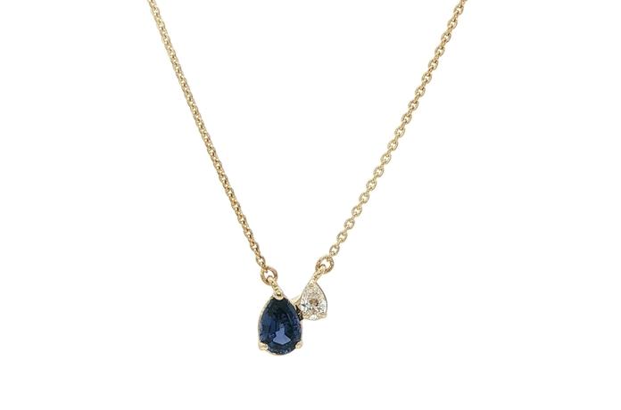 content/products/2-Stone Montana Yogo Sapphire and Diamond Necklace in Yellow Gold (0.45cts TWT)