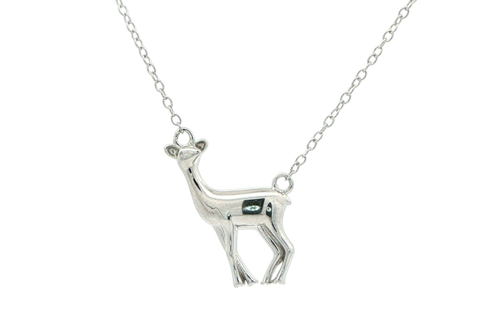 Split Chain Dear Necklace in Sterling Silver