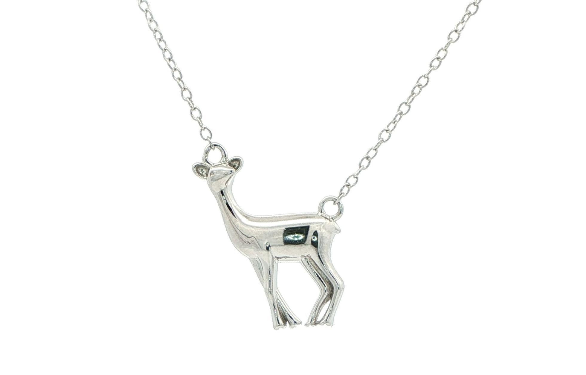 Split Chain Dear Necklace in Sterling Silver