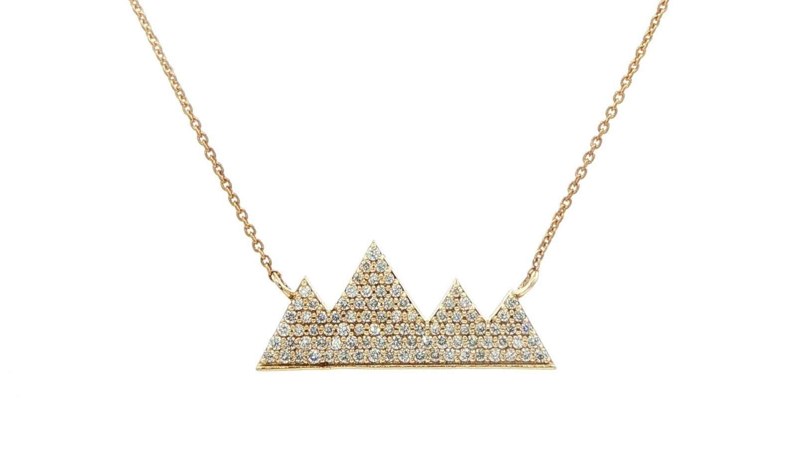 Diamond Pave Mountain Necklace in Yellow Gold (0.50cts TWT)