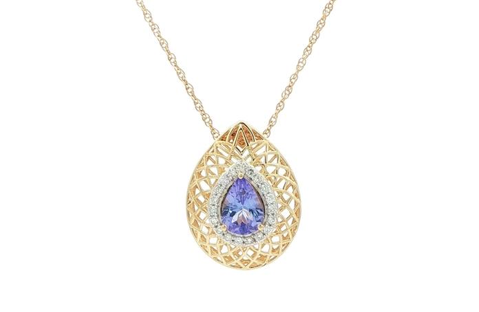content/products/Estate Piece: Woven Tanzanite and Diamond Necklace in Yellow Gold (1.15cts TWT)
