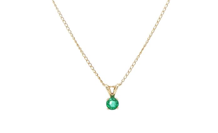 content/products/Estate Piece: Emerald Solitaire Pendant in Yellow Gold (0.20ct)