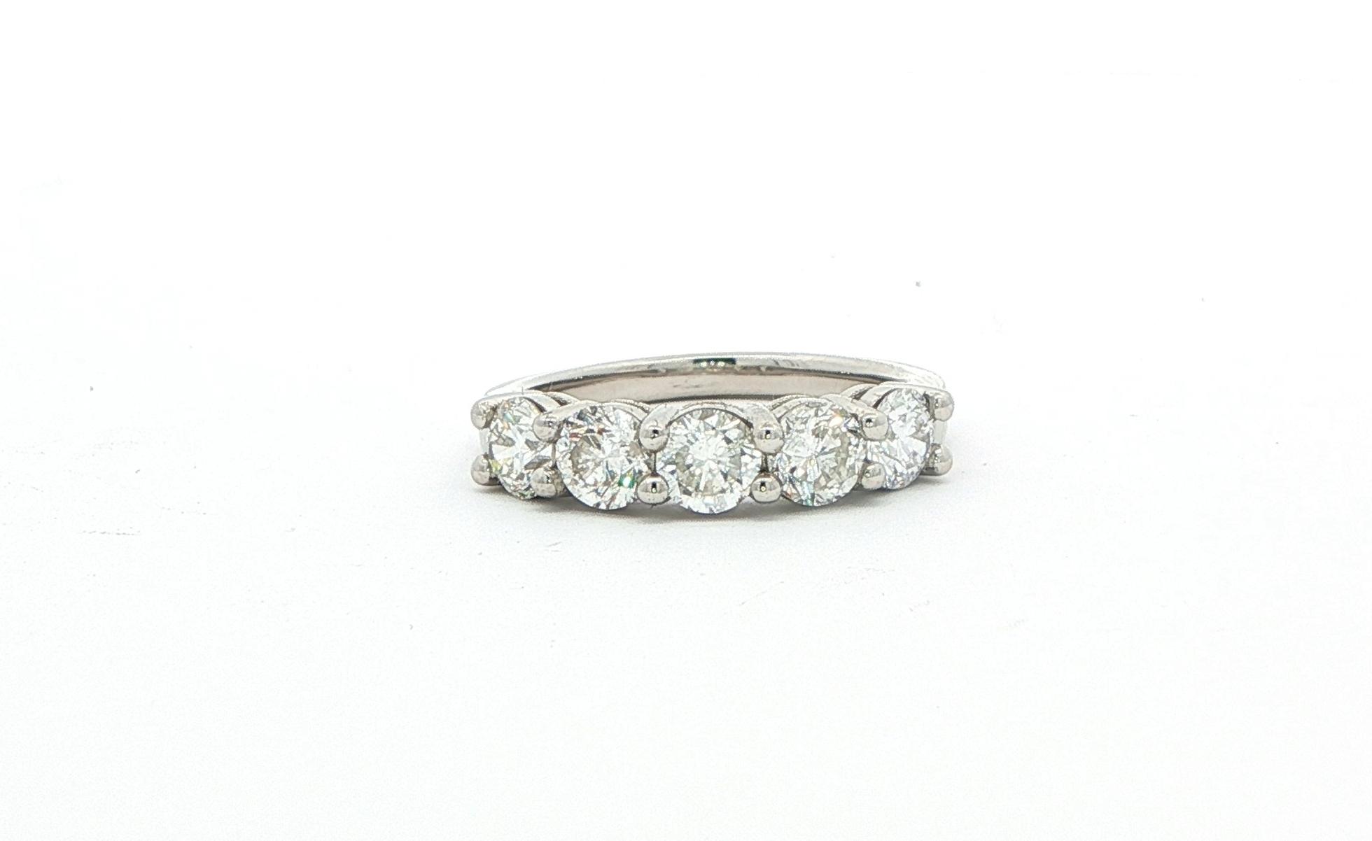 5-Stone Shared-Prong Diamond Anniversary Band in Platinum (1.79cts TWT)