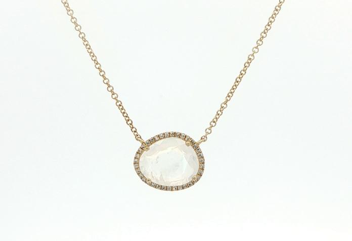 content/products/Organic Moonstone with Diamond Halo Necklace in Yellow Gold (2.37cts TWT)