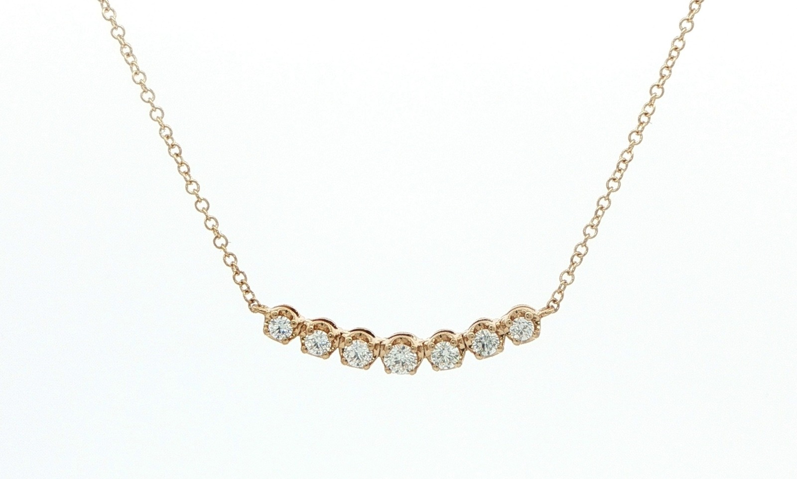 7-Stone Diamond Bar Necklace in Yellow Gold (0.31cts TWT)