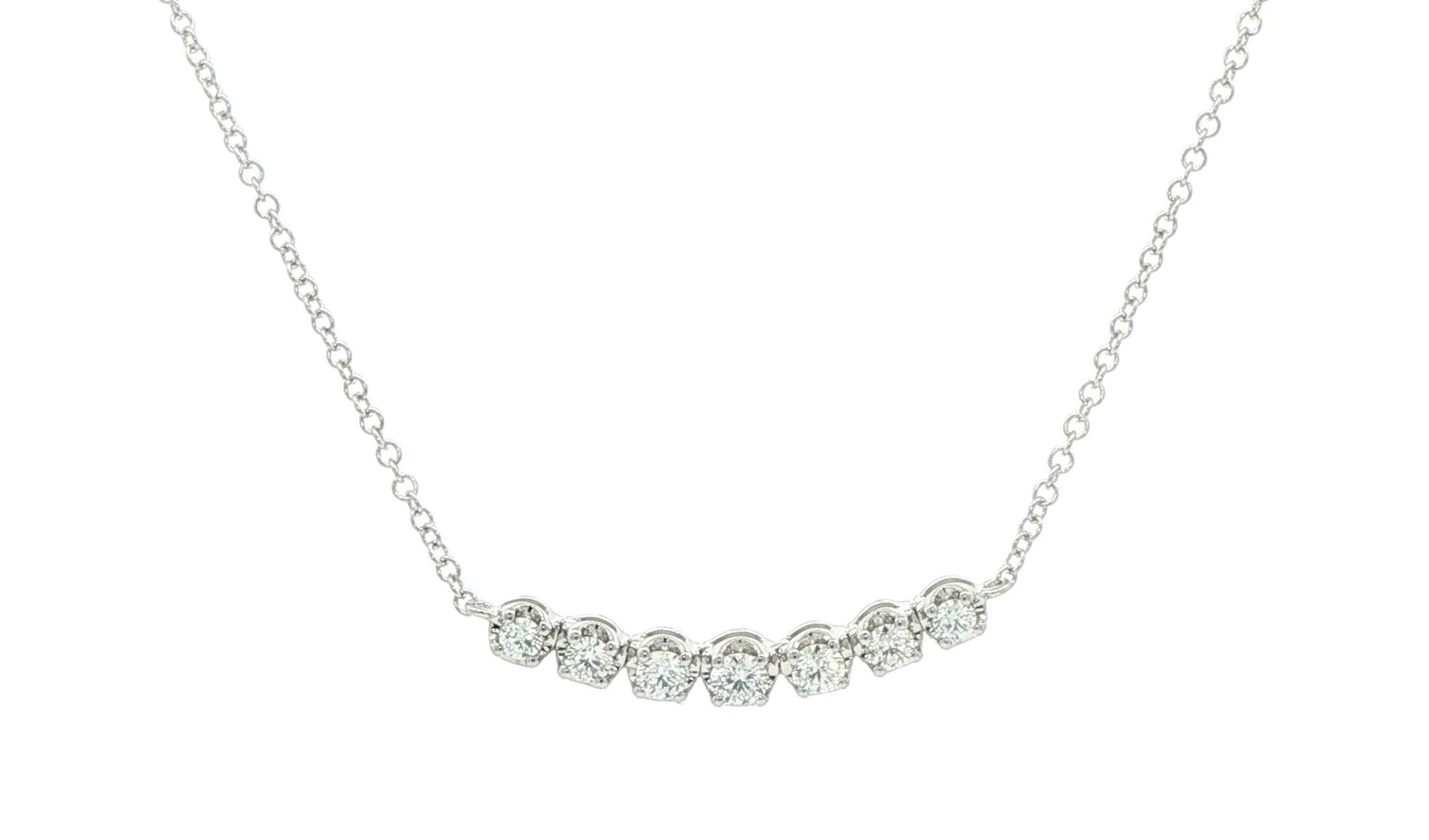 7-Stone Diamond Bar Necklace in White Gold (0.31cts TWT)