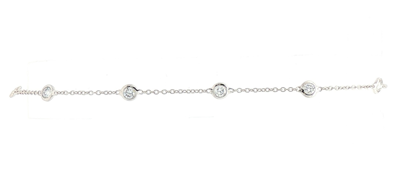 Diamond Station Bracelet in White Gold (0.50cts TWT)