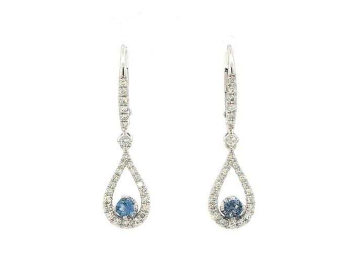 content/products/Pear Shaped Montana Yogo Sapphire and Diamond Pave Dangle Earrings in White Gold (0.56cts TWT)
