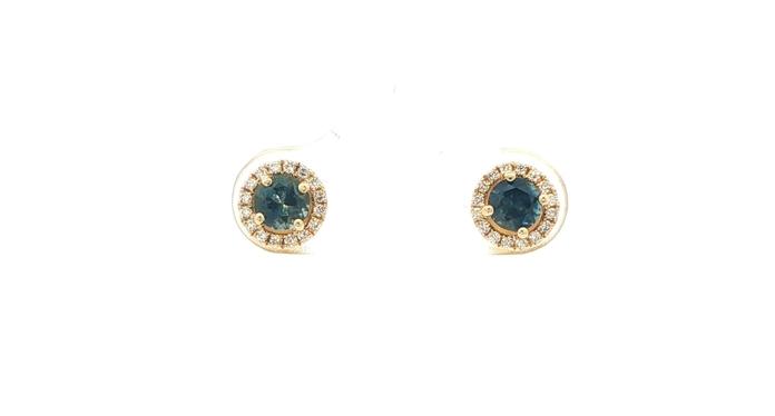 content/products/Montana Sapphire and Diamond Halo Stud Earrings in Yellow Gold (0.76cts TWT)