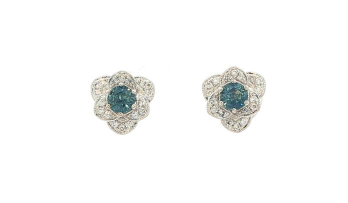 content/products/Floral Montana Sapphire and Diamond Stud Earrings in White Gold (0.83cts TWT)