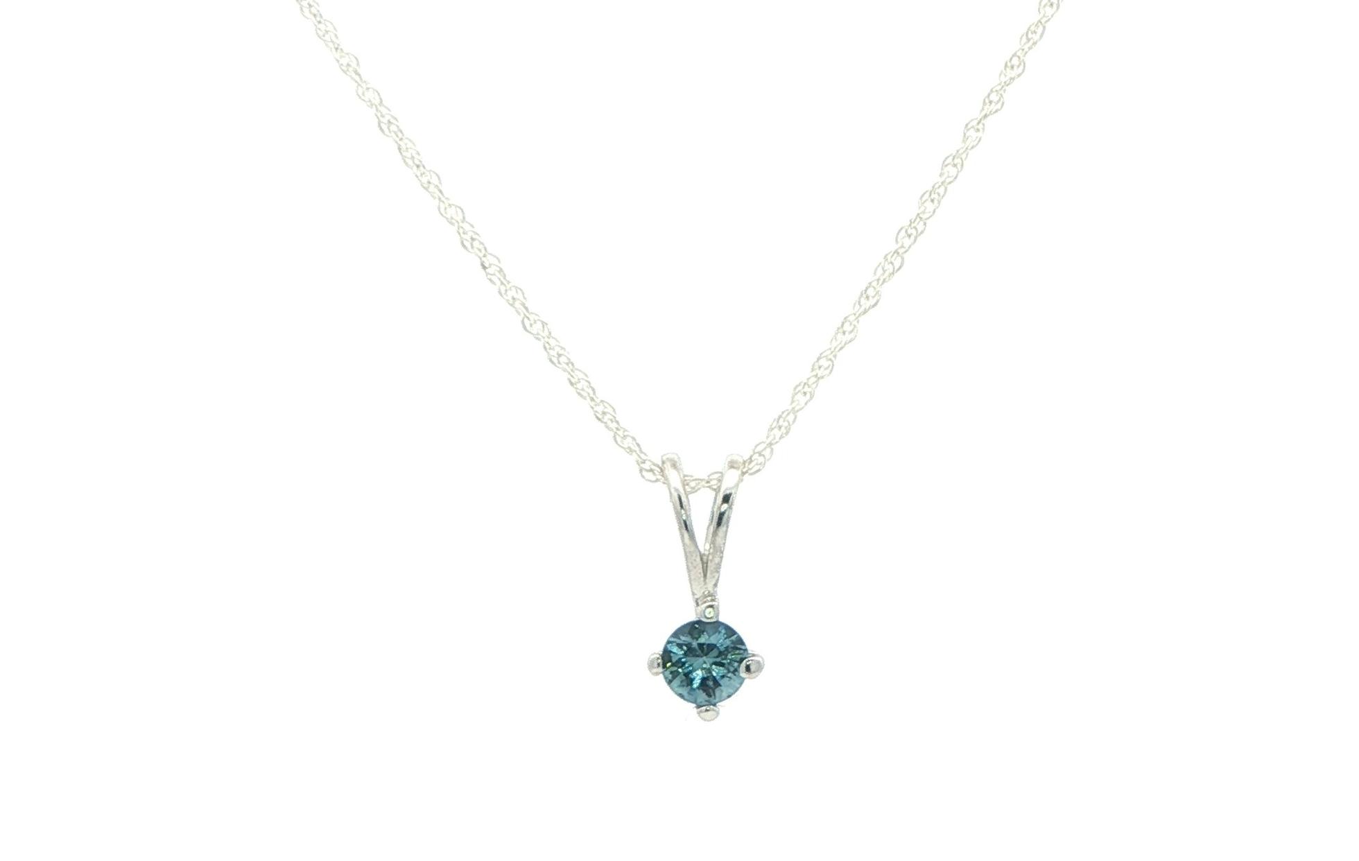 4-Prong Rabbit-Ear Bail Blue Montana Sapphire Solitaire Necklace in Sterling Silver (0.25ct)