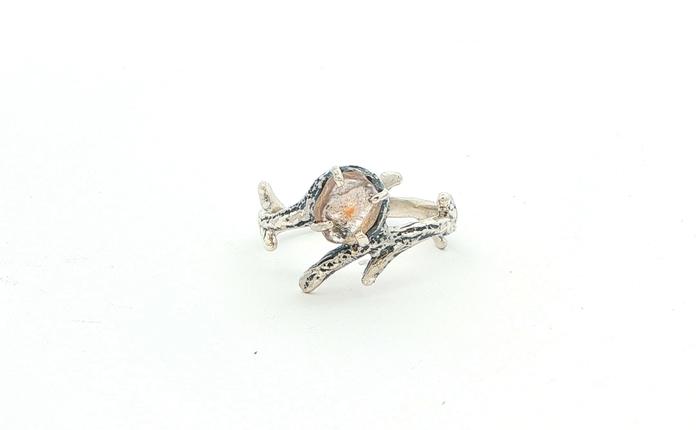 content/products/Branch Style Pale Pink/Peach Raw Montana Sapphire Ring in Sterling Silver
