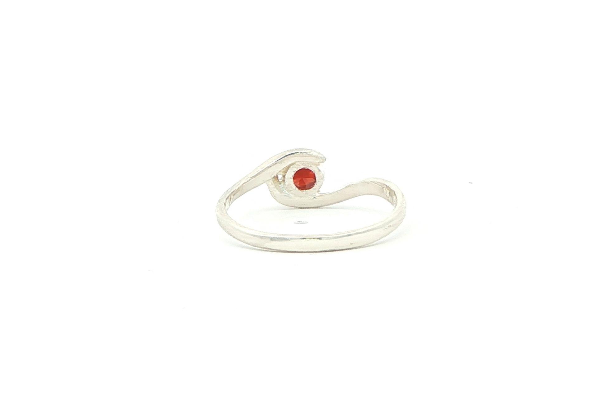 6-Prong Swirl Montana Garnet Solitaire Ring in Sterling Silver (0.45ct) back